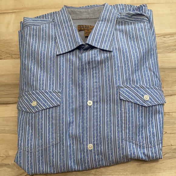 Blue Pronto Uomo XL Button Front Stripes Shirt - Picture 7 of 8